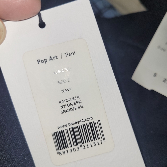 Woman's Bailey44 Sz S 'Pop Art'  Stretch Casual Trouser Pant In Navy NWT $218 - Picture 3 of 3